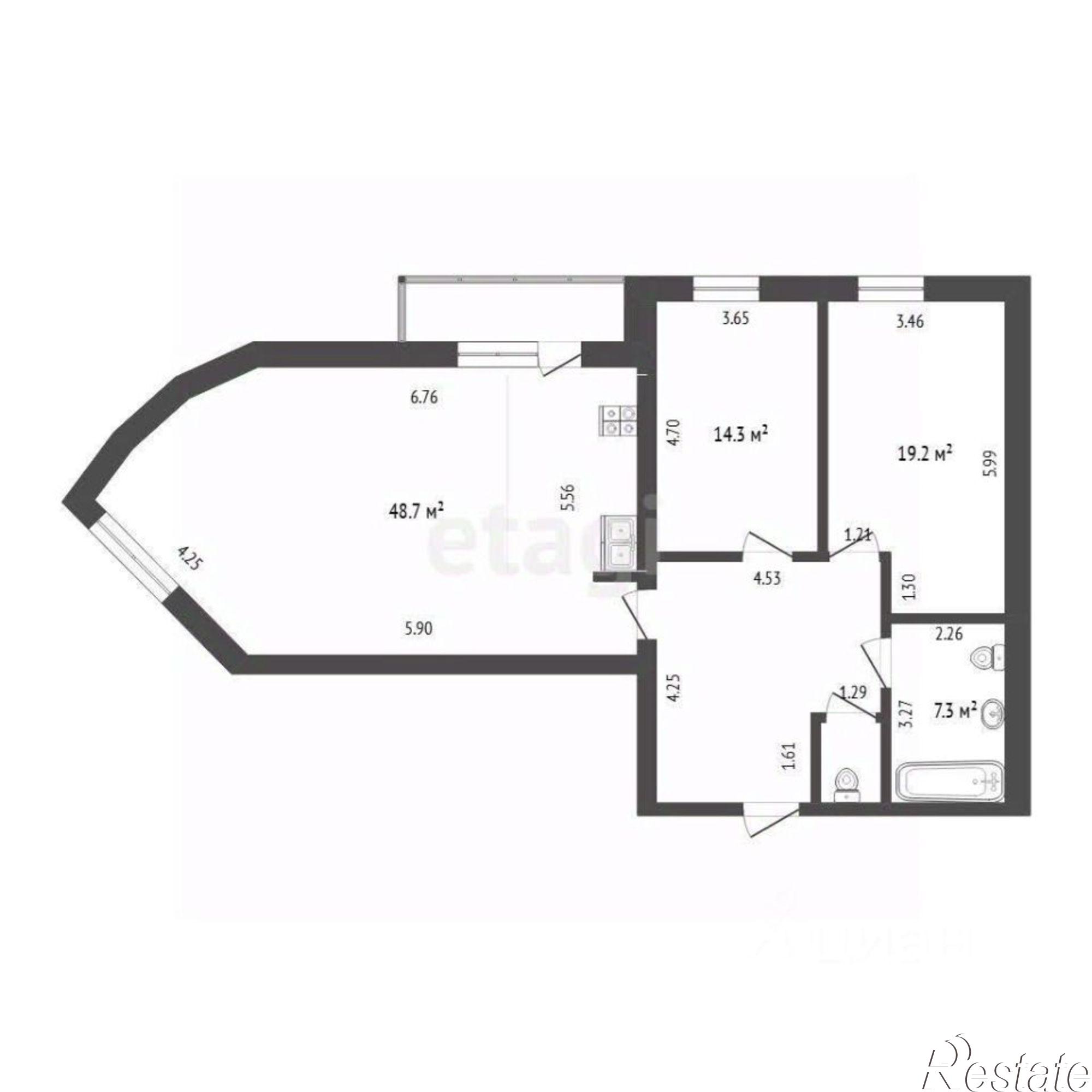 Купить квартиру за 9 300 000 рублей на ул Коммунаров, 35