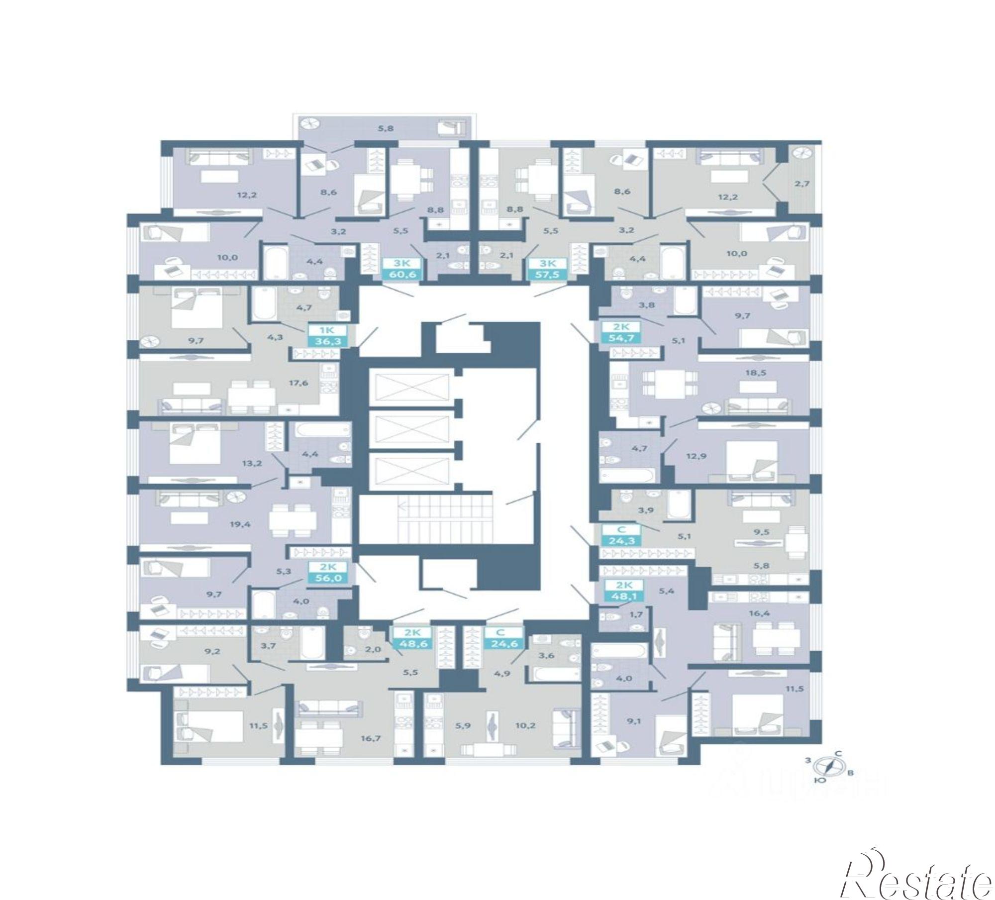 Купить квартиру за 7 700 000 рублей на Калининский округ, жилой район Комарово Парк