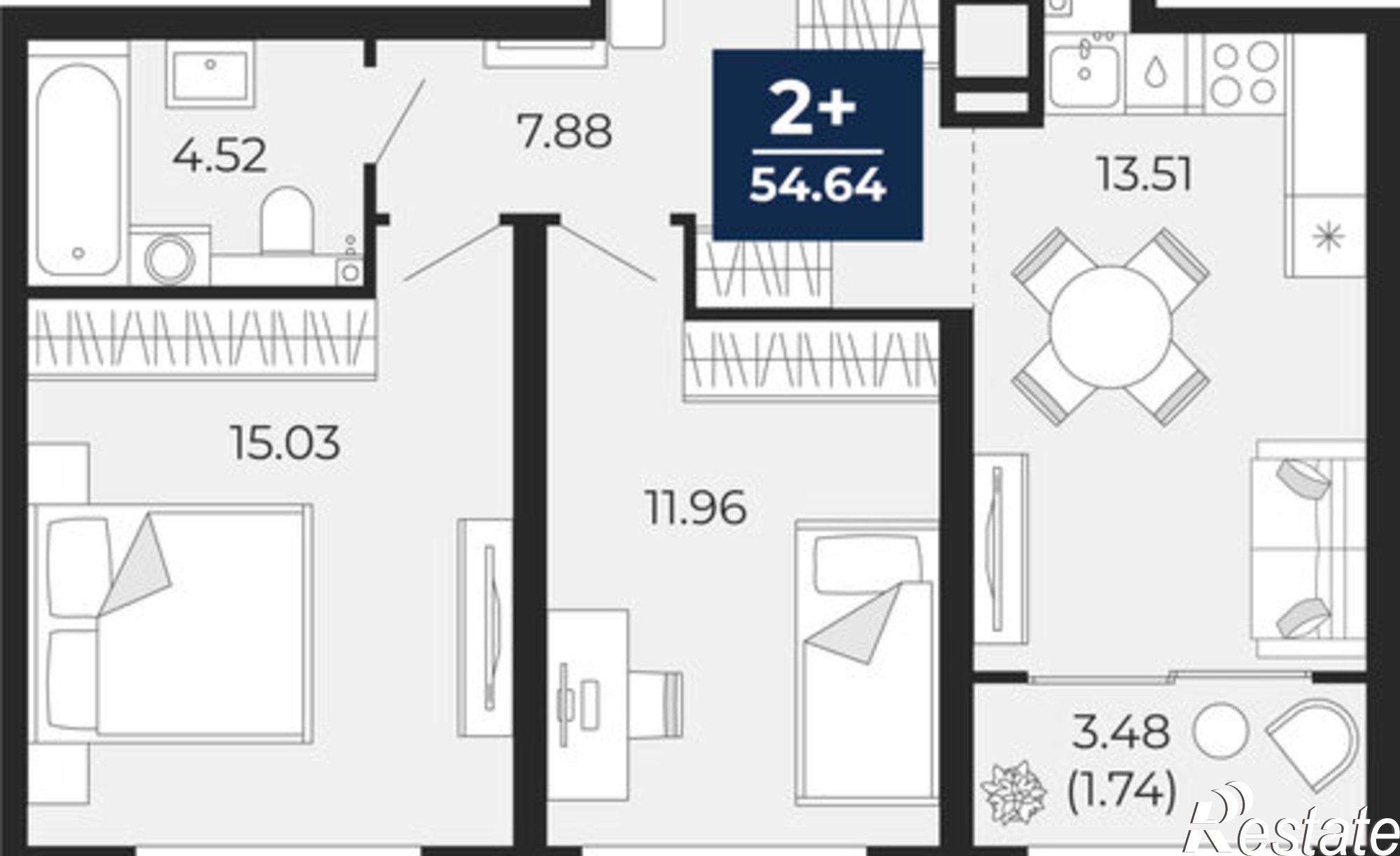 Купить квартиру за 7 897 270 рублей на Арктическая улица, 16