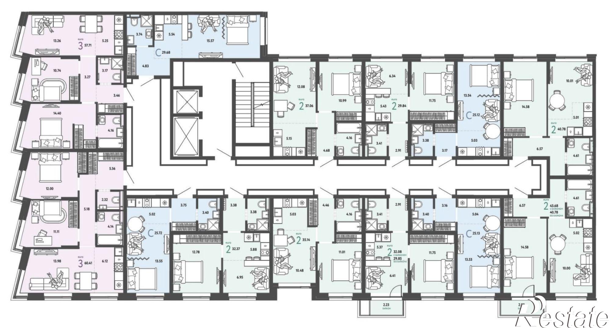Купить квартиру за 7 133 330 рублей на Ярославская улица, 63А