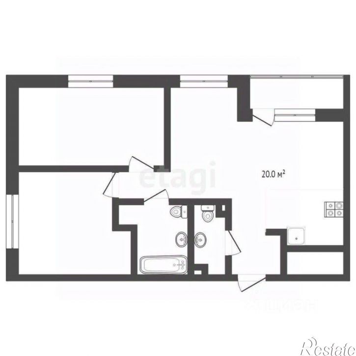 2-комн квартира ул Вице-адмирала Воронцова, 9,  д. 9