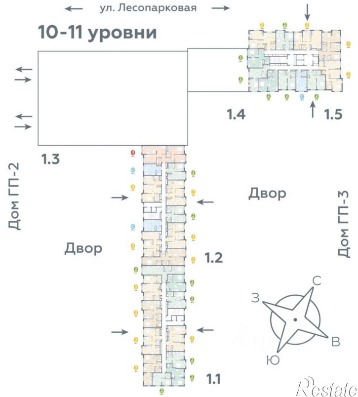 2-комн квартира в новом доме Лесопарковая улица, 22