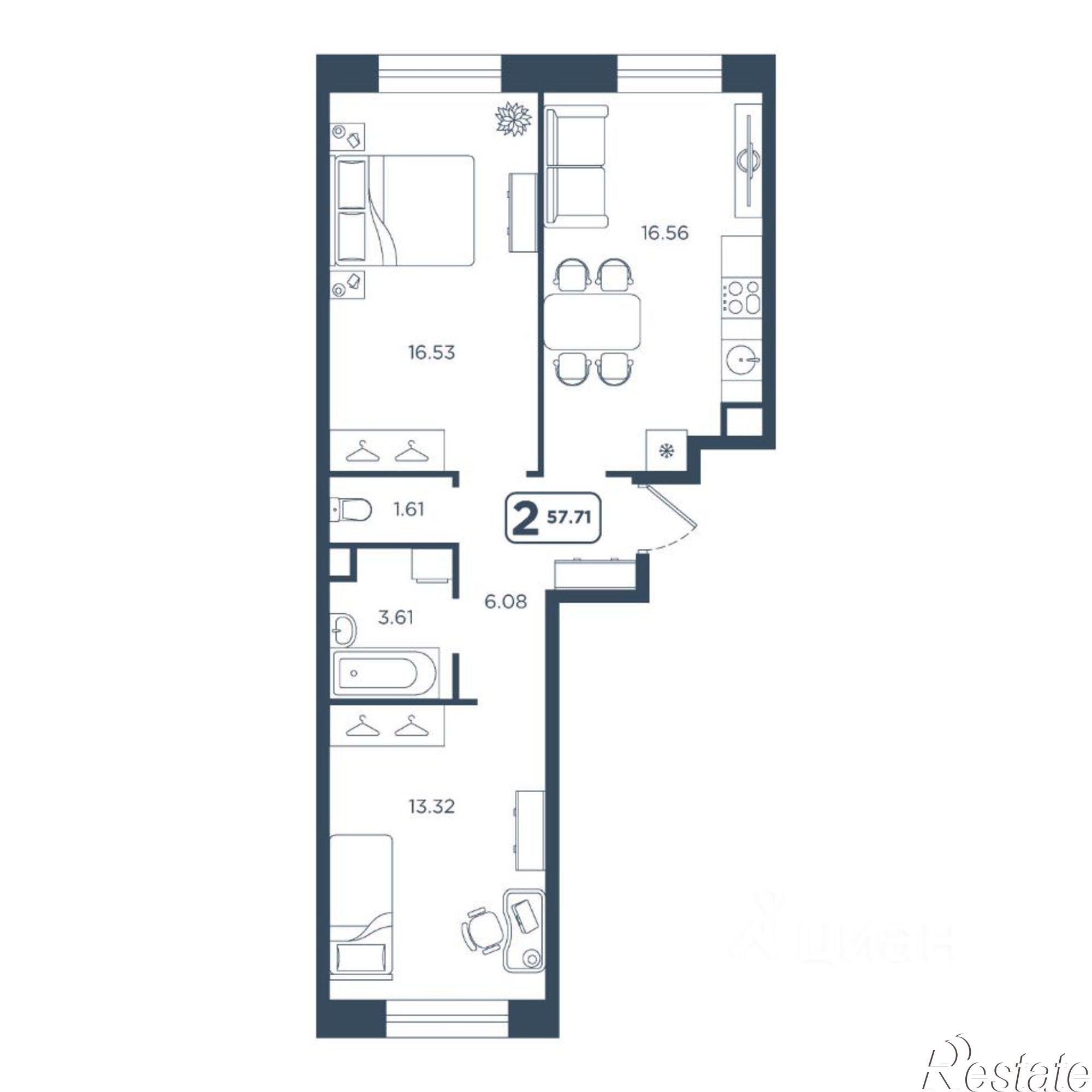 Купить квартиру за 6 300 000 рублей на улица Голышева, 8А