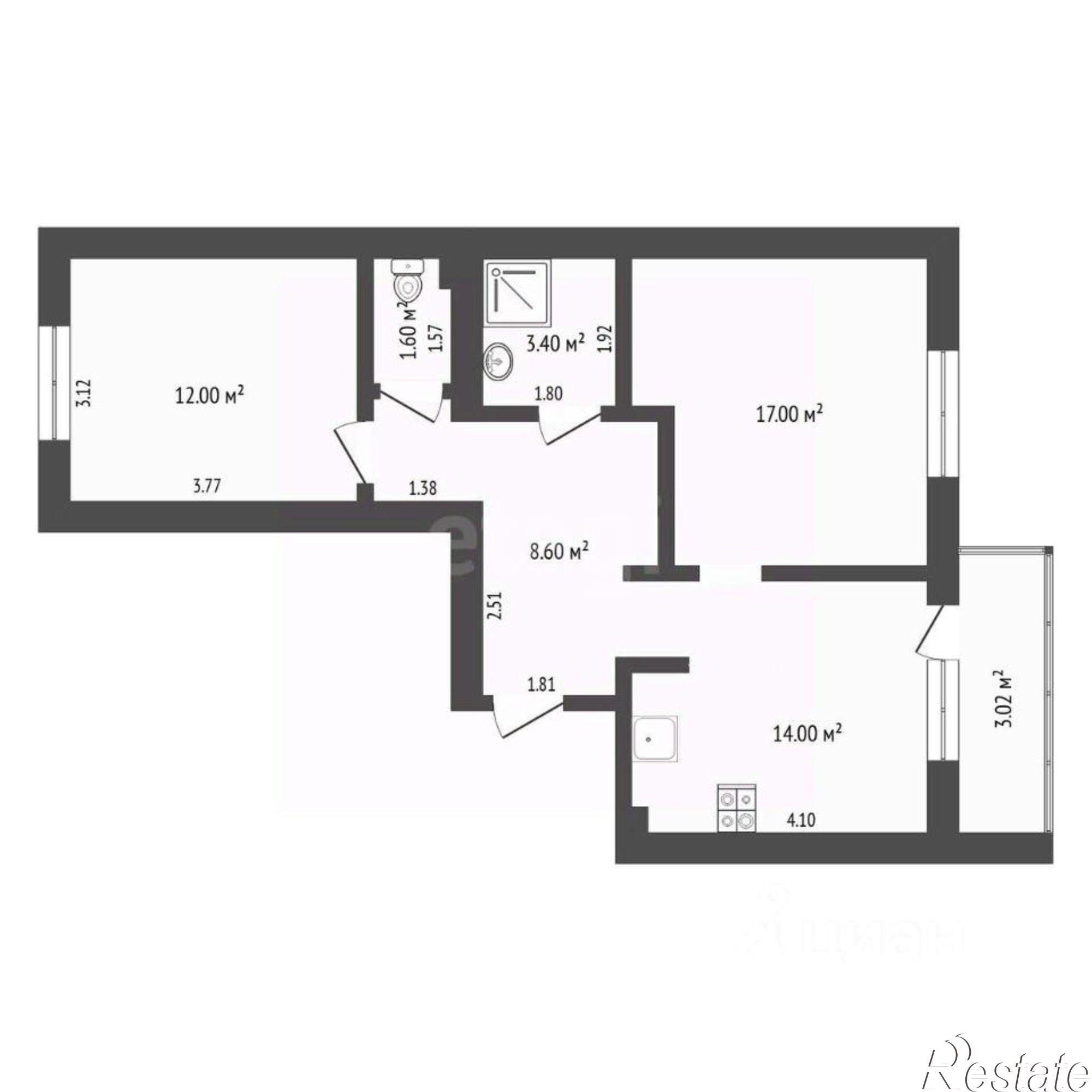 Купить квартиру за 6 830 000 рублей на Газопромысловая улица, 3