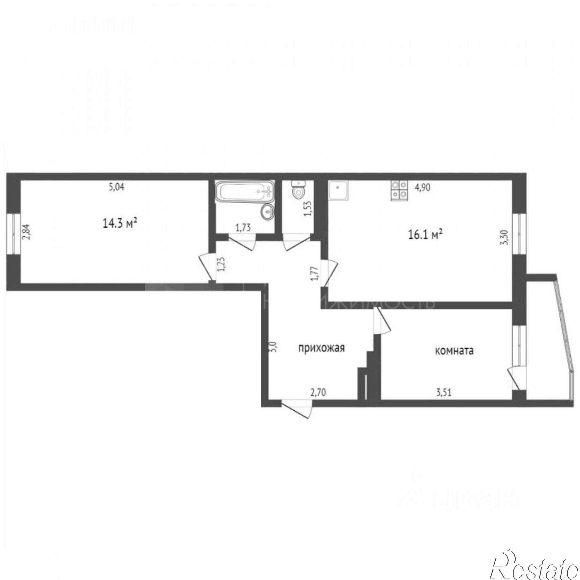 Купить квартиру за 6 000 000 рублей на ул Беловежская, 19