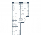 2-комн, 57 кв м, этаж 1/10 улица Голышева, 8А