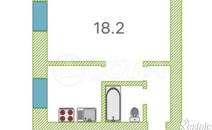 1-комн квартира улица Луначарского, 57,  д. 57