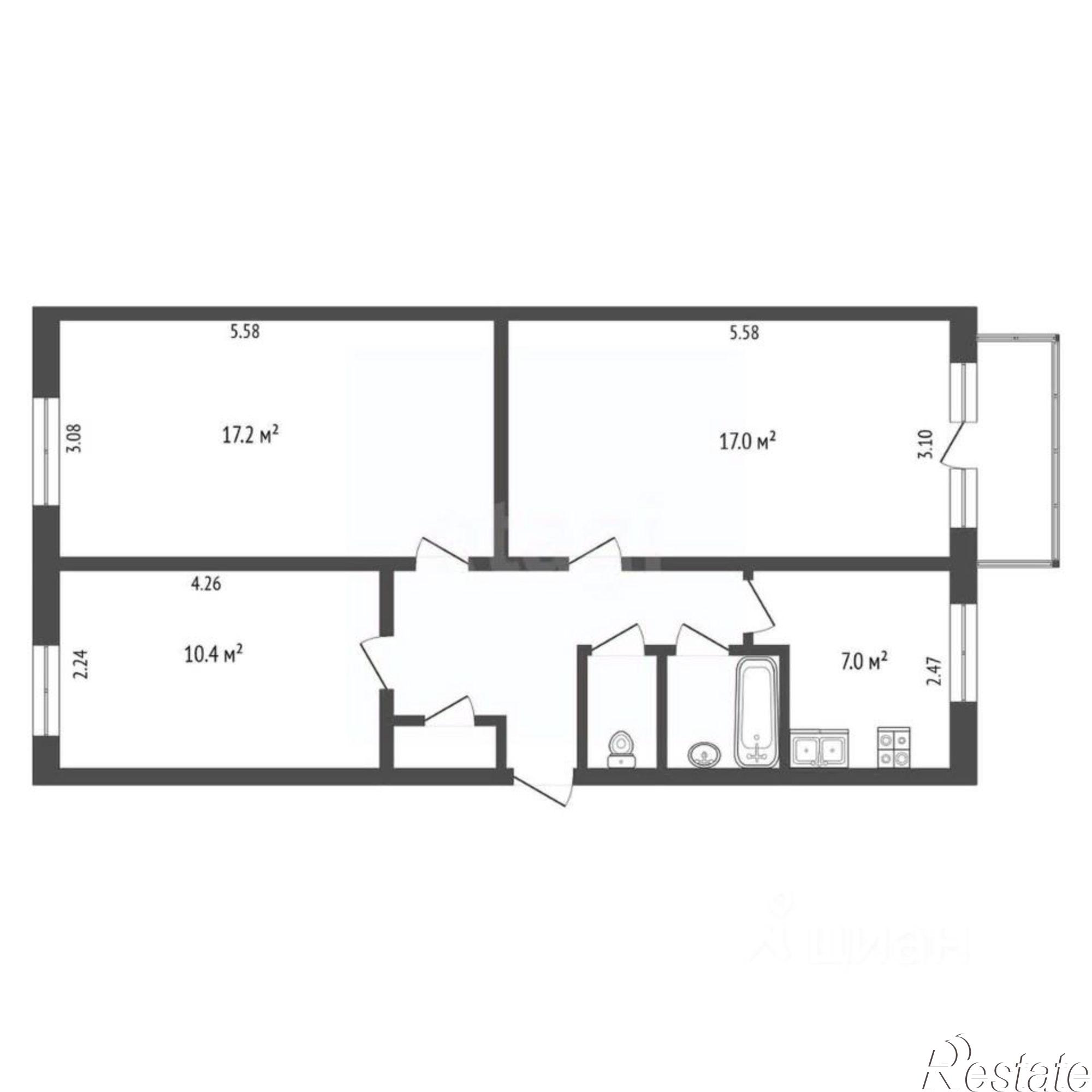 Купить квартиру за 4 400 000 рублей на ул Таврическая, 10