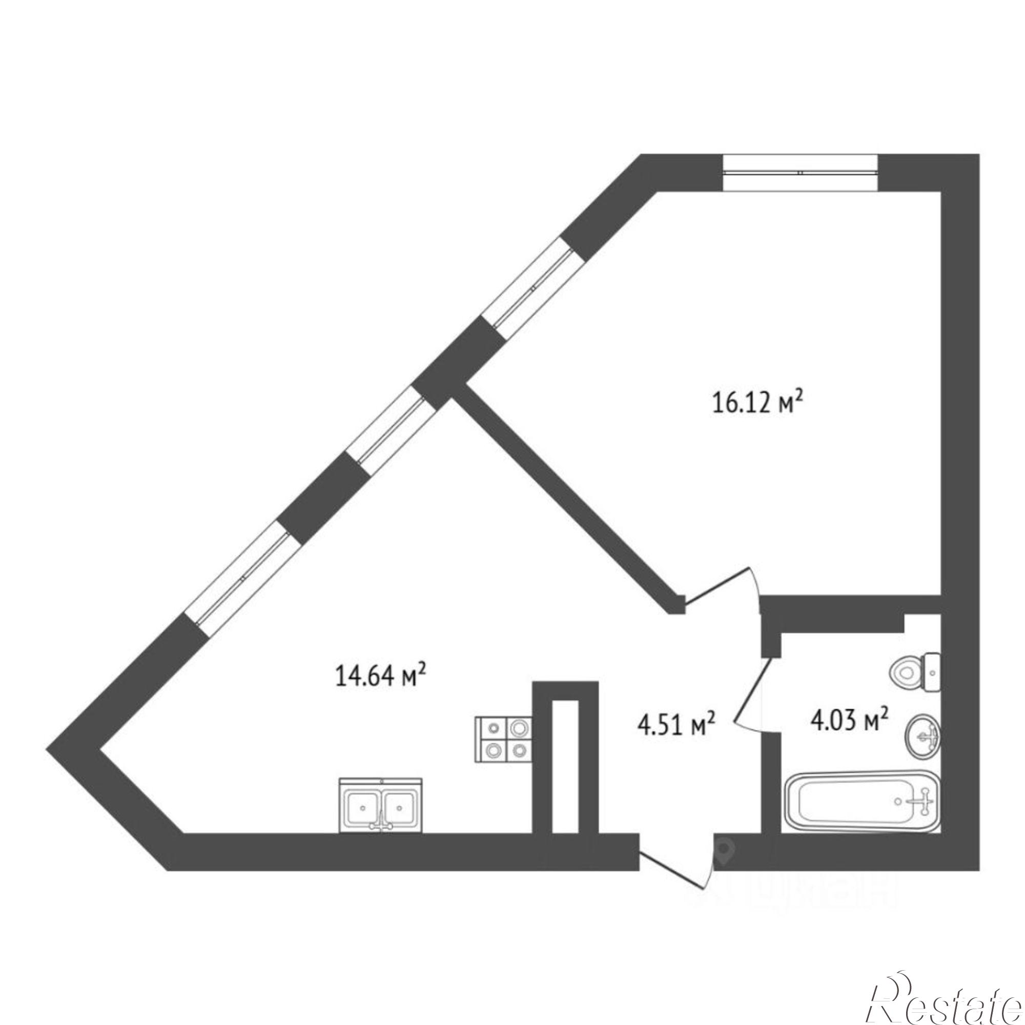 Купить квартиру за 4 400 000 рублей на г Тюмень, ул Ставропольская, д 160 к 1