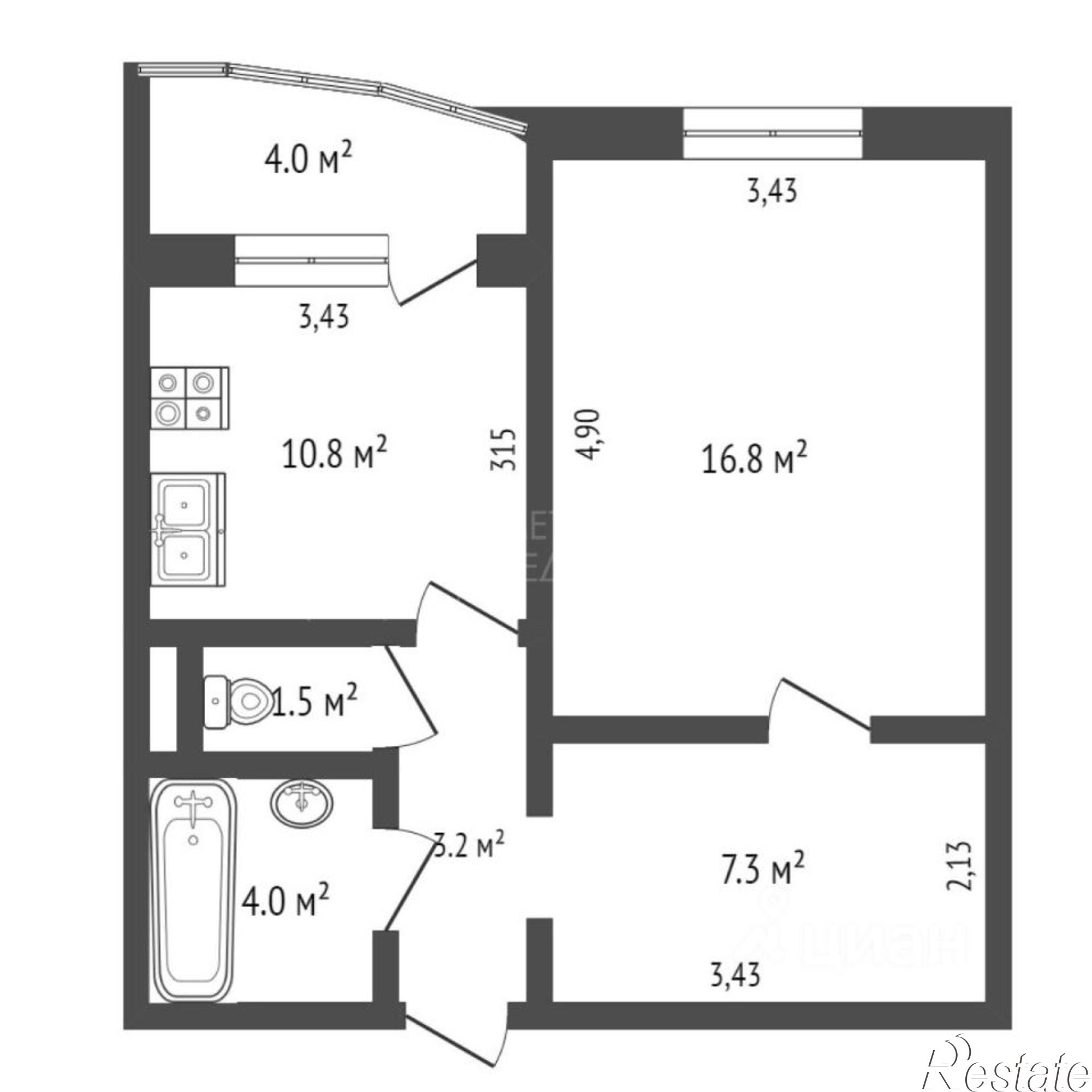 Купить квартиру за 4 450 000 рублей на ул Ивана Словцова, 23