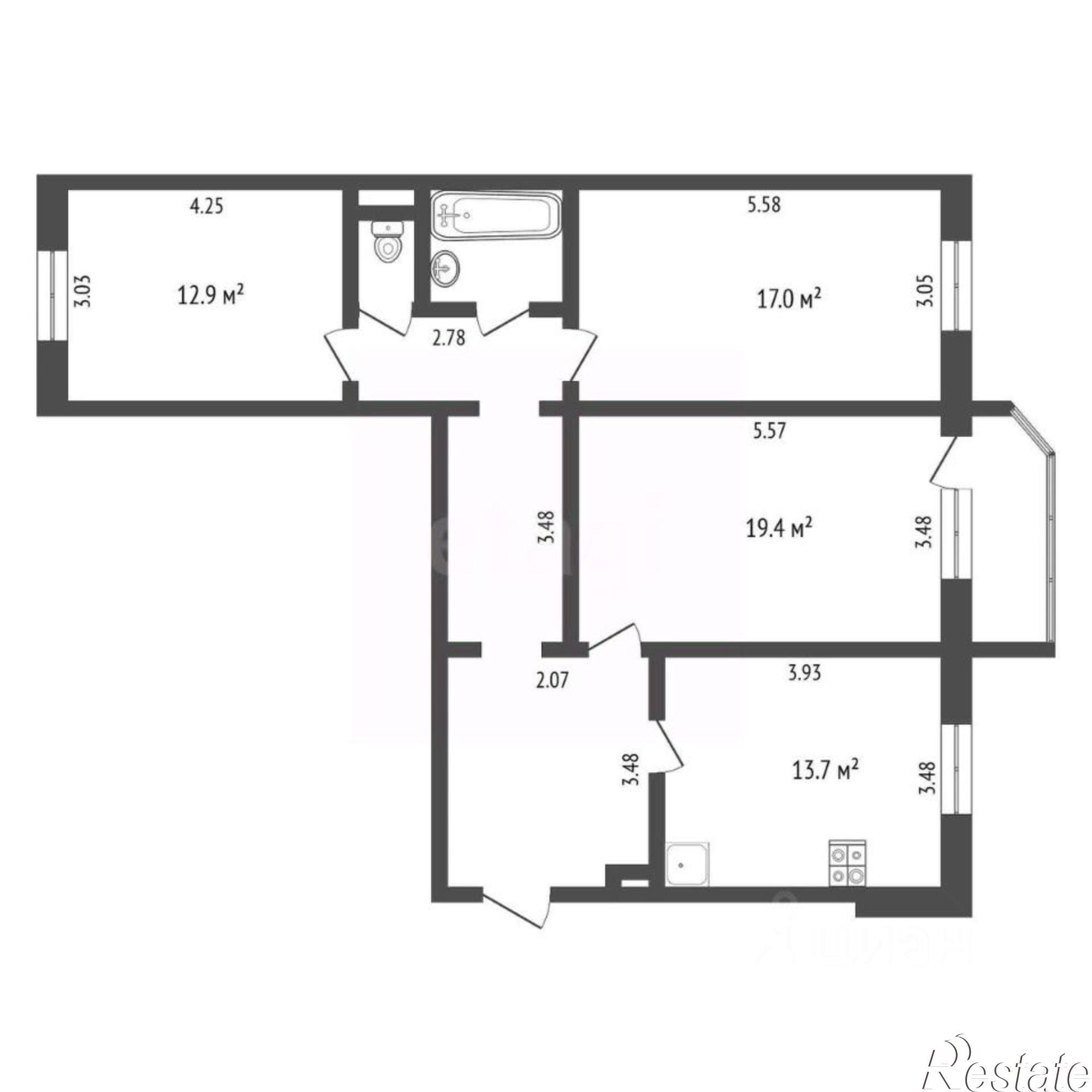 Купить квартиру за 14 800 000 рублей на Холодильная улица, 116