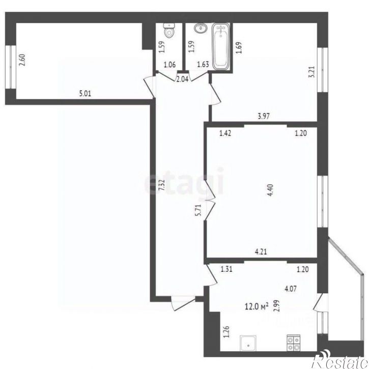 3-комн квартира улица Беляева, 35 к2,  д. 35 к2