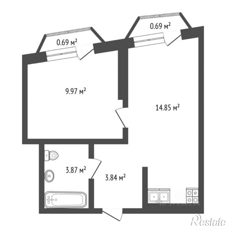 1-комн квартира ул Фармана Салманова, д 3