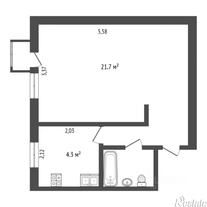 1-комн квартира ул Муллы-Нур Вахитова, 15а,  д. 15а