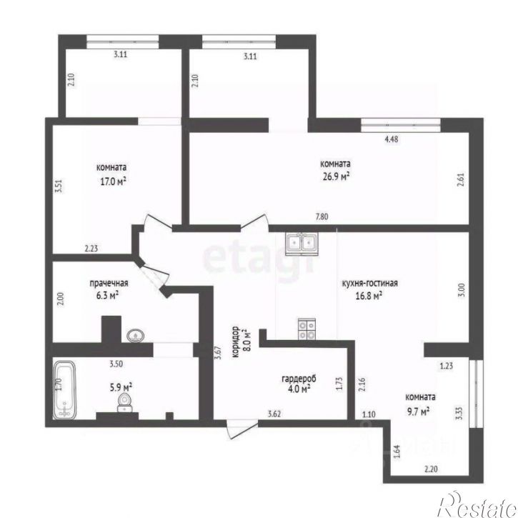 3-комн квартира ул Демьяна Бедного, 83 1,  д. 83 1,  к. 1