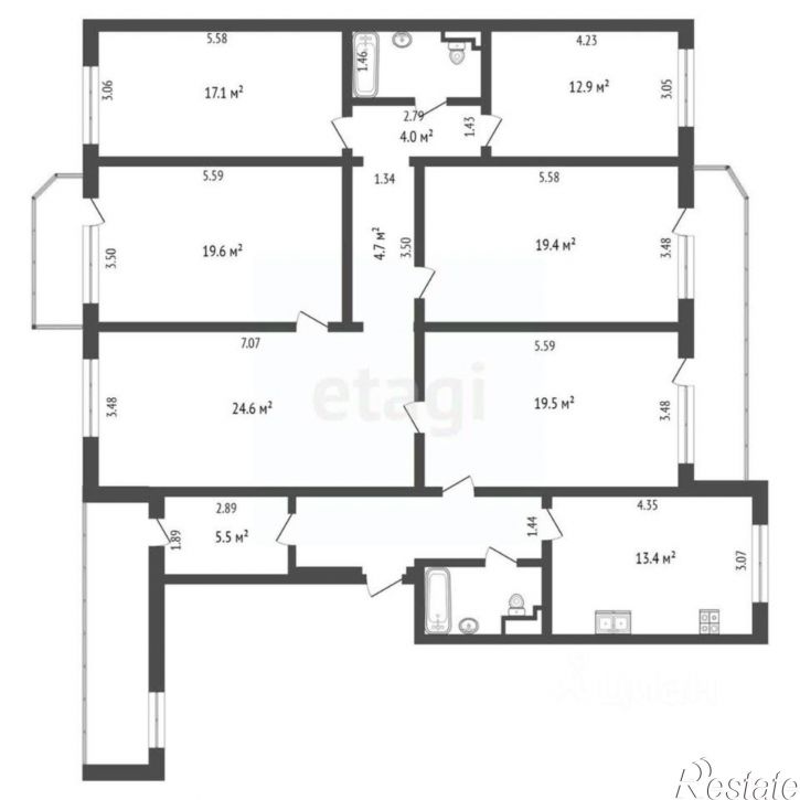 6-комн квартира Транспортная улица, 79,  д. 79