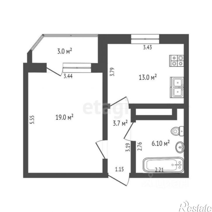 1-комн квартира Кремлёвская улица, 112 к3,  д. 112 к3