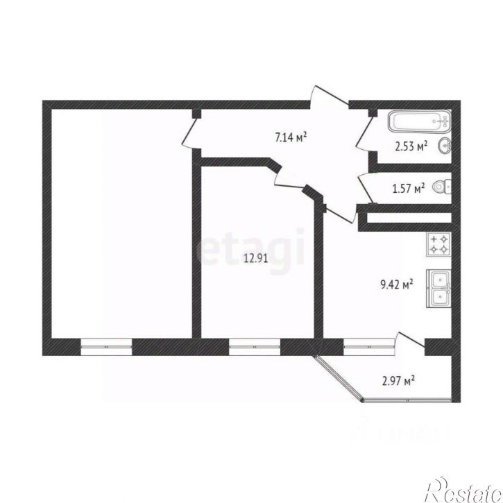 2-комн квартира улица Беляева, 35 к2,  д. 35 к2