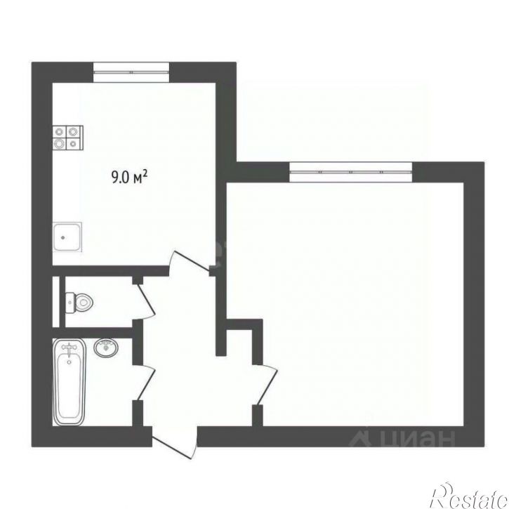 1-комн квартира Флотская улица, 57,  д. 57