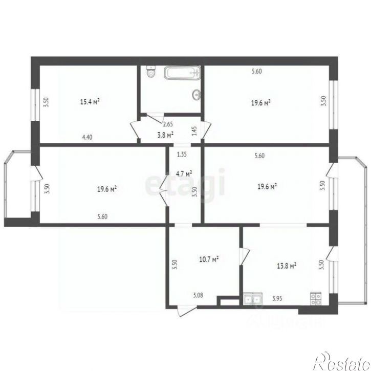 4-комн квартира улица 9 Января, 162,  д. 162