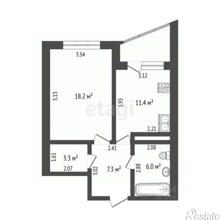 1-комн квартира городской округ Тюмень