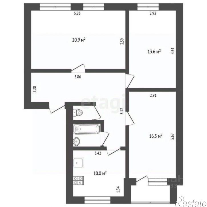 3-комн квартира улица Мелиораторов, 8,  д. 8