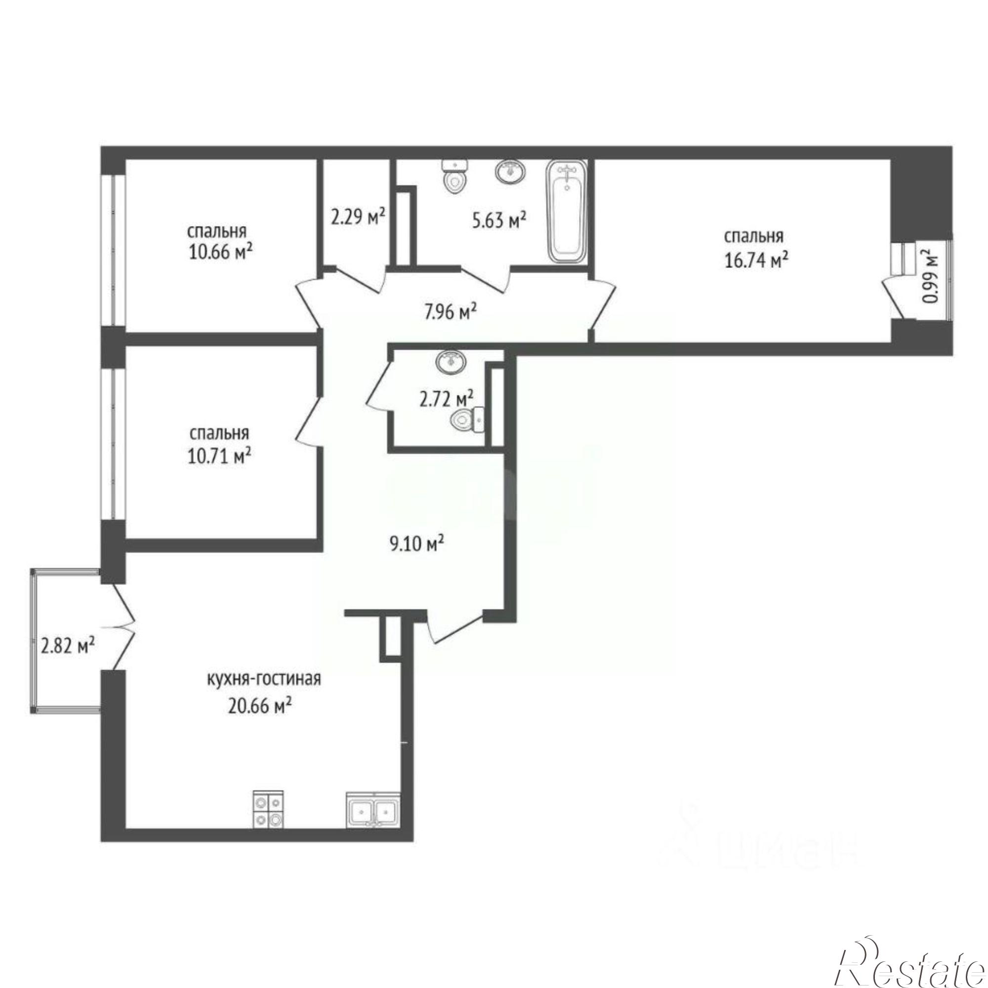 Купить квартиру за 19 200 000 рублей на ул Газовиков, 34 8