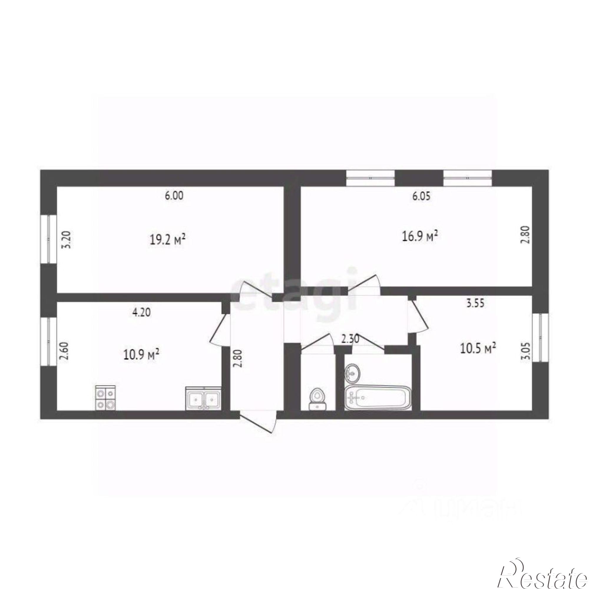 Купить квартиру за 6 000 000 рублей на улица Анатолия Замкова, 14
