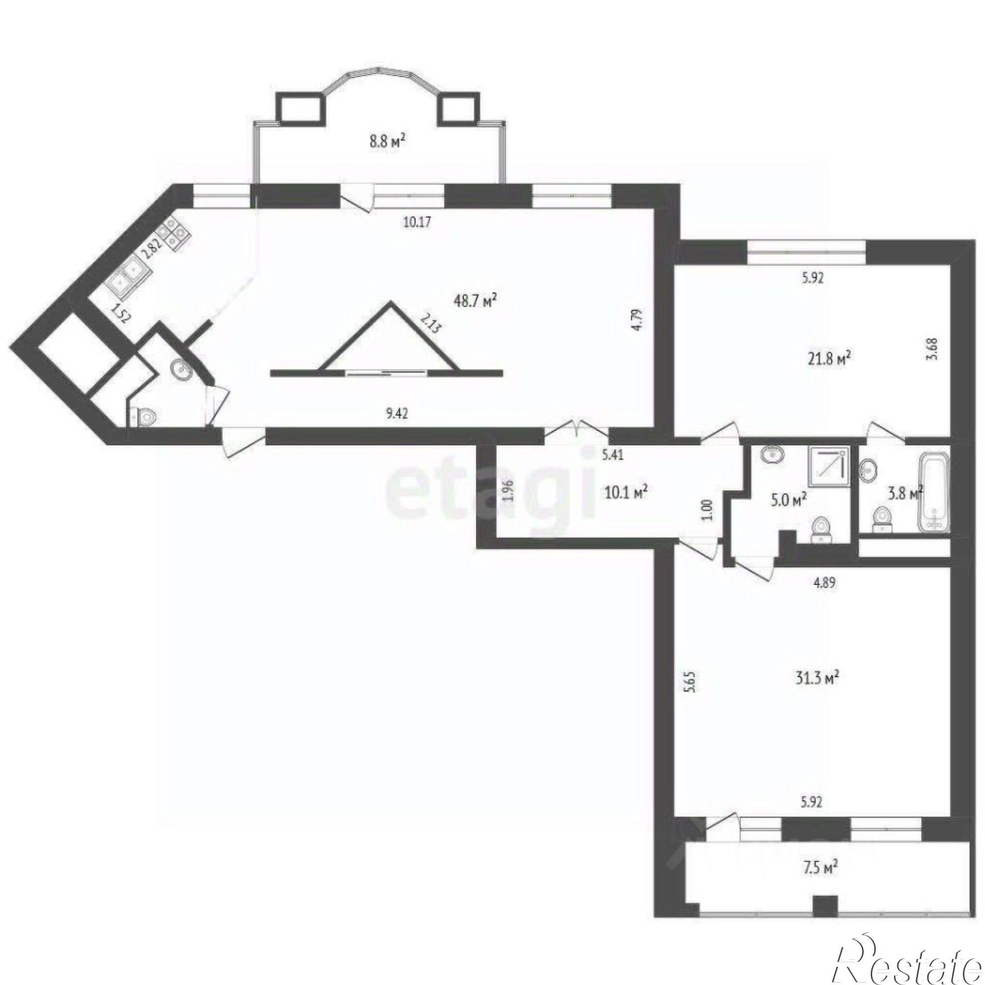 Купить квартиру за 19 000 000 рублей на улица Малыгина, 51