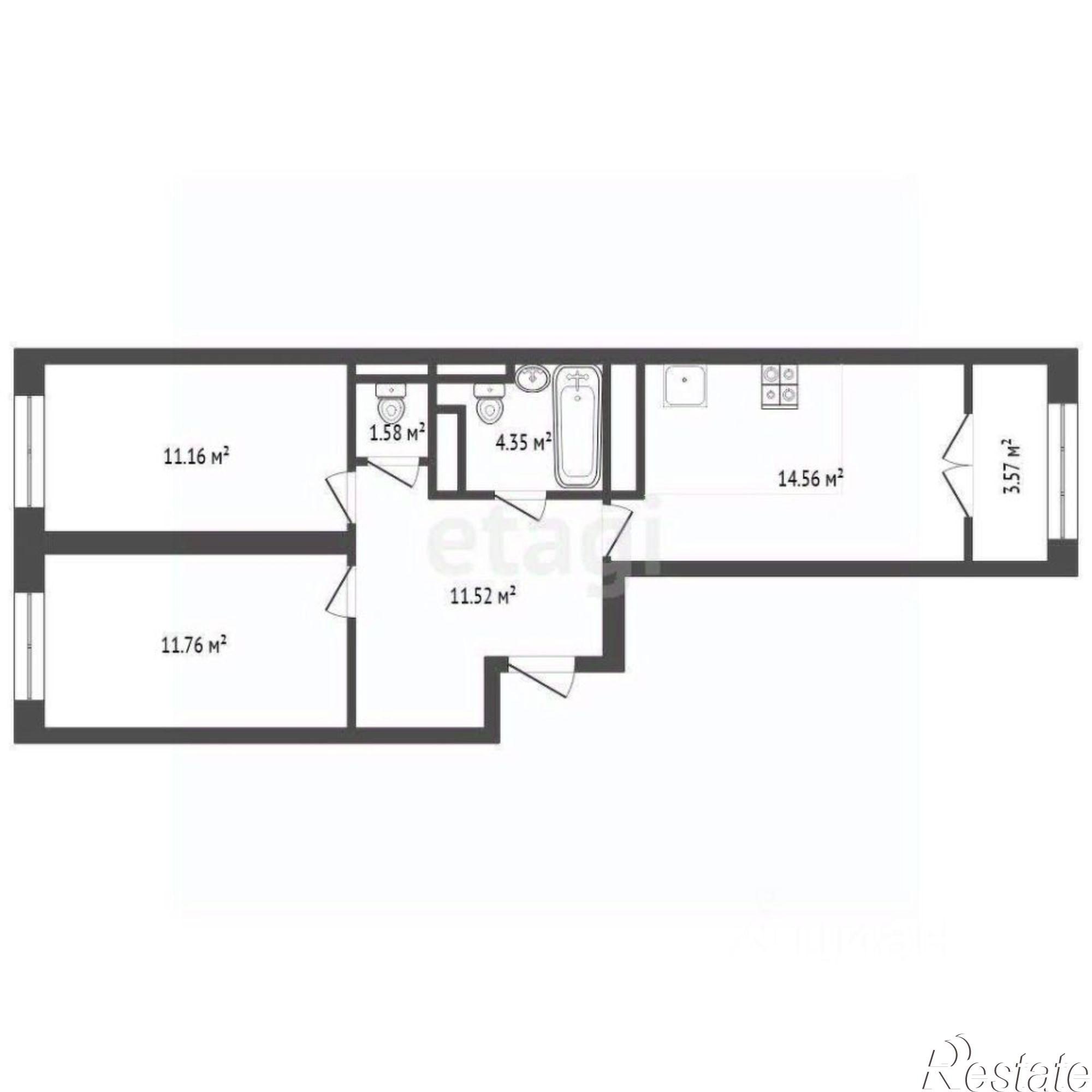 Купить квартиру за 6 690 000 рублей на ул Камчатская, 107