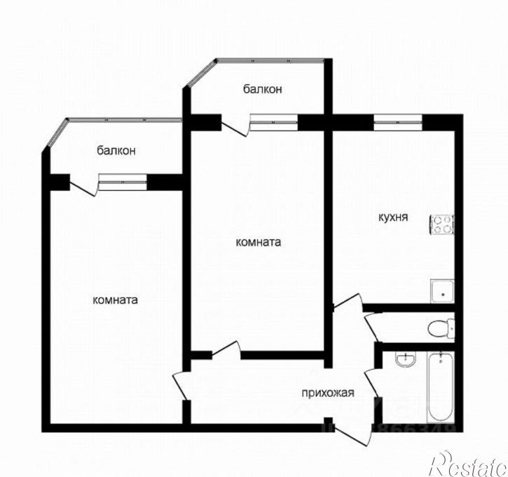 2-комн квартира улица Валерии Гнаровской, 8,  д. 8