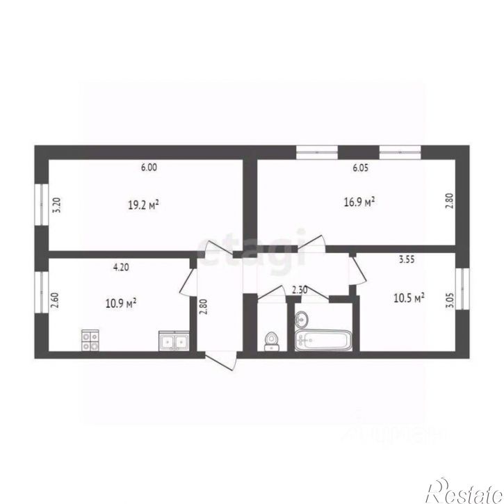 3-комн квартира улица Анатолия Замкова, 14,  д. 14