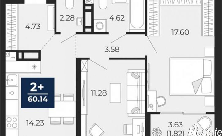 2-комн квартира в новом доме ул Камчатская, 109,  д. 109