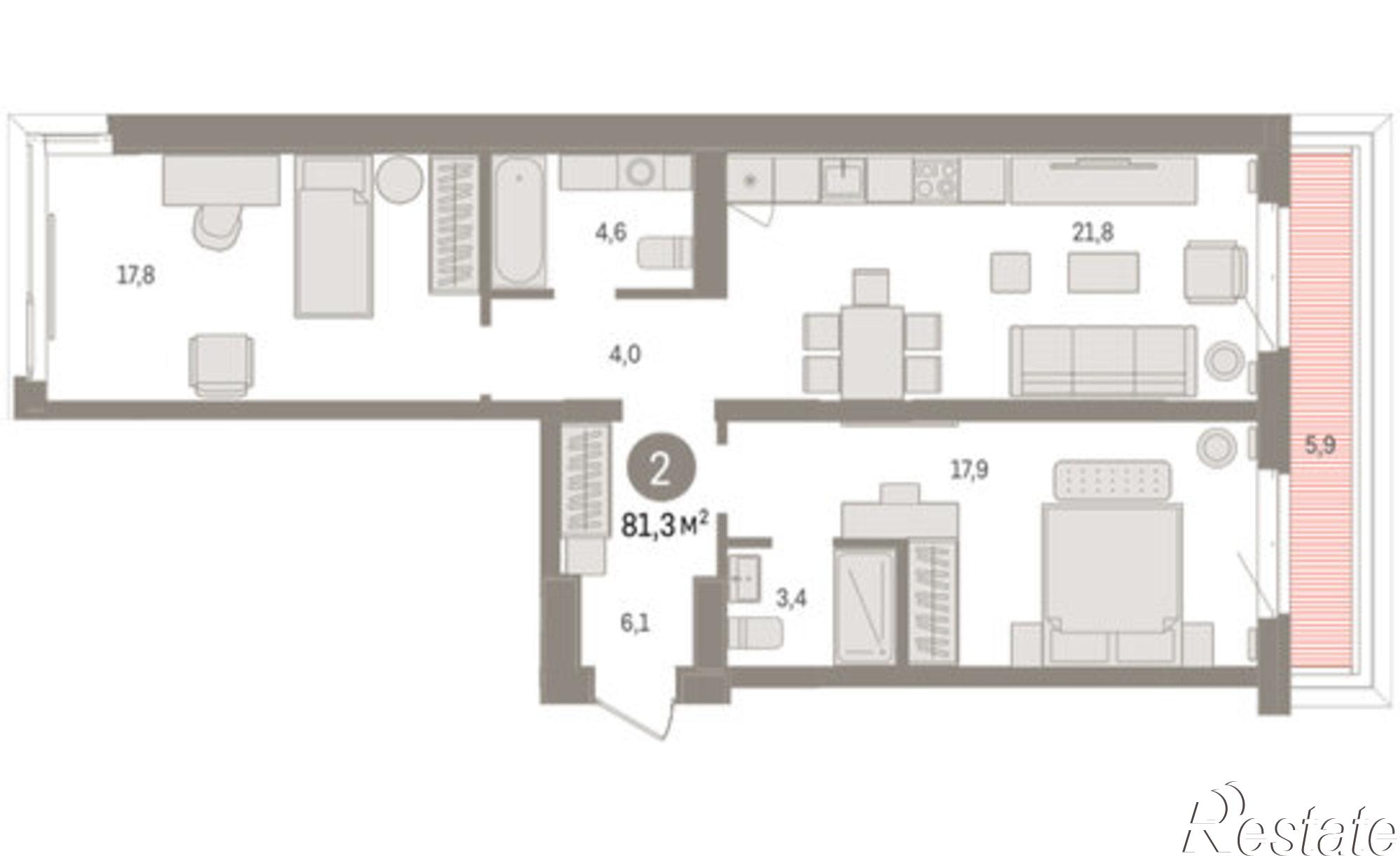 Купить квартиру за 12 410 000 рублей на Минская улица, 92