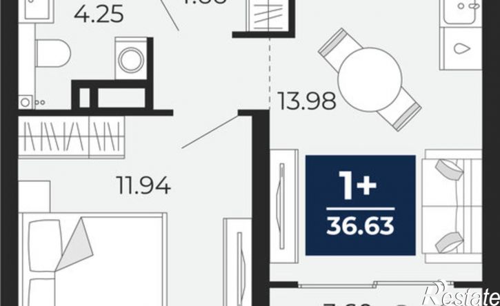 1-комн квартира в новом доме ул Вьюжная, 15,  д. 15