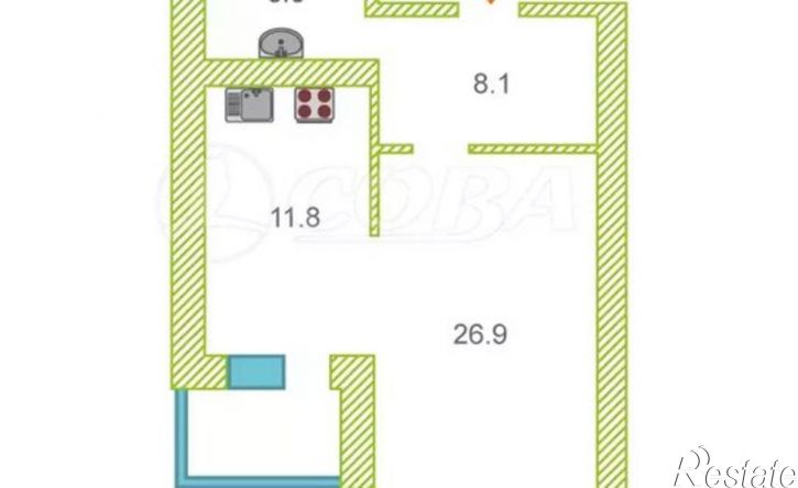 1-комн квартира ул Максима Горького, 35,  д. 35