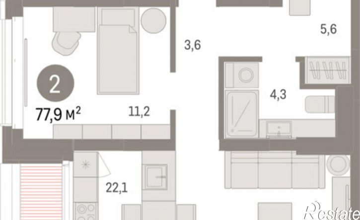 2-комн квартира в новом доме ул Холодильная, 65/2,  д. 65/2