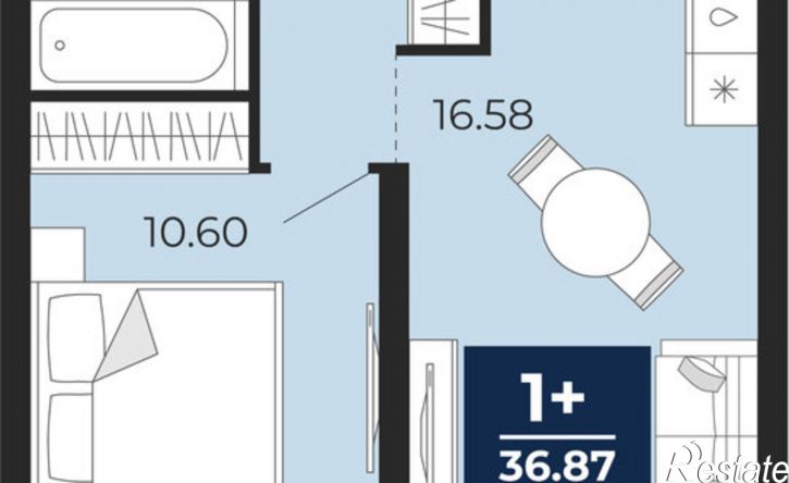 1-комн квартира в новом доме Арктическая улица, 12