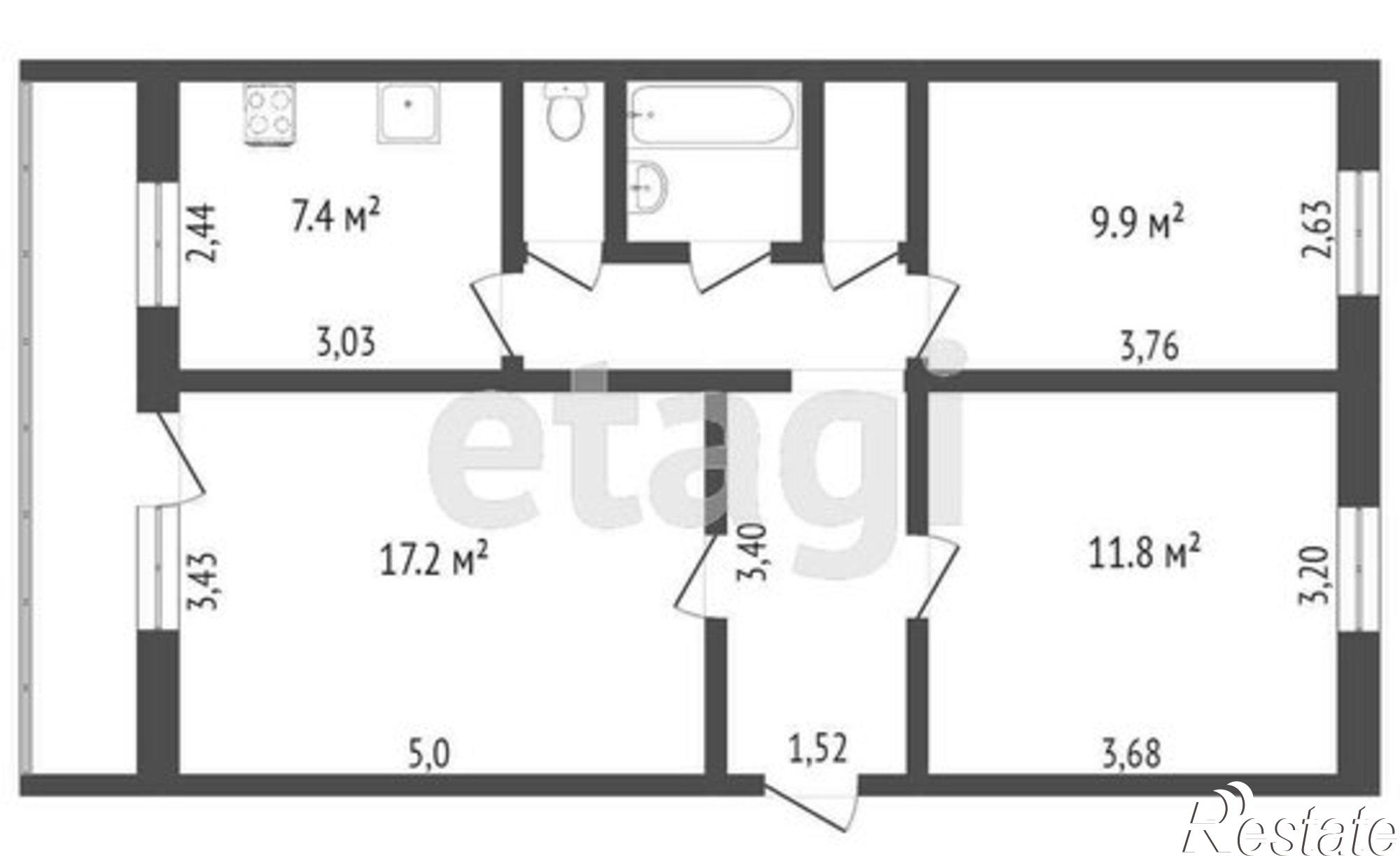 Купить квартиру за 4 800 000 рублей на улица Коммунаров, 26