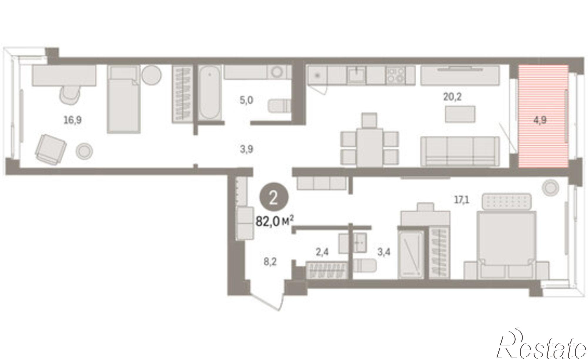 Купить квартиру за 11 780 000 рублей на Минская улица, 92