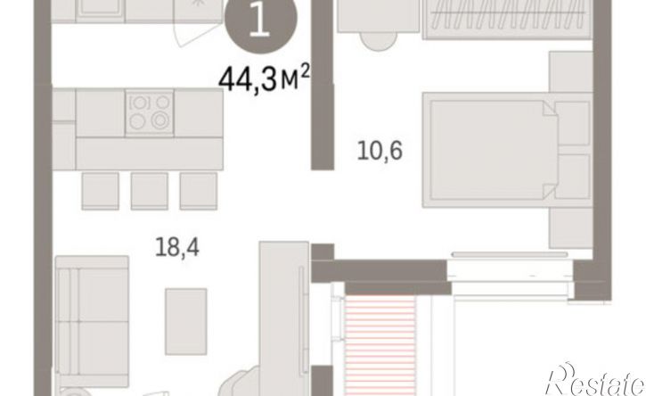 1-комн квартира в новом доме Минская улица, 92,  д. 92