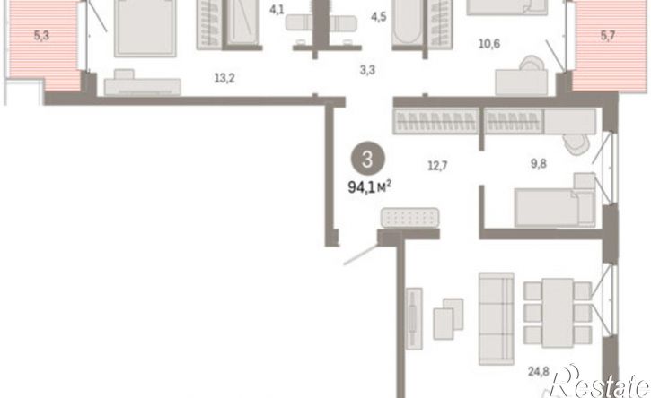 3-комн квартира в новом доме ул Минская, 69,  д. 69