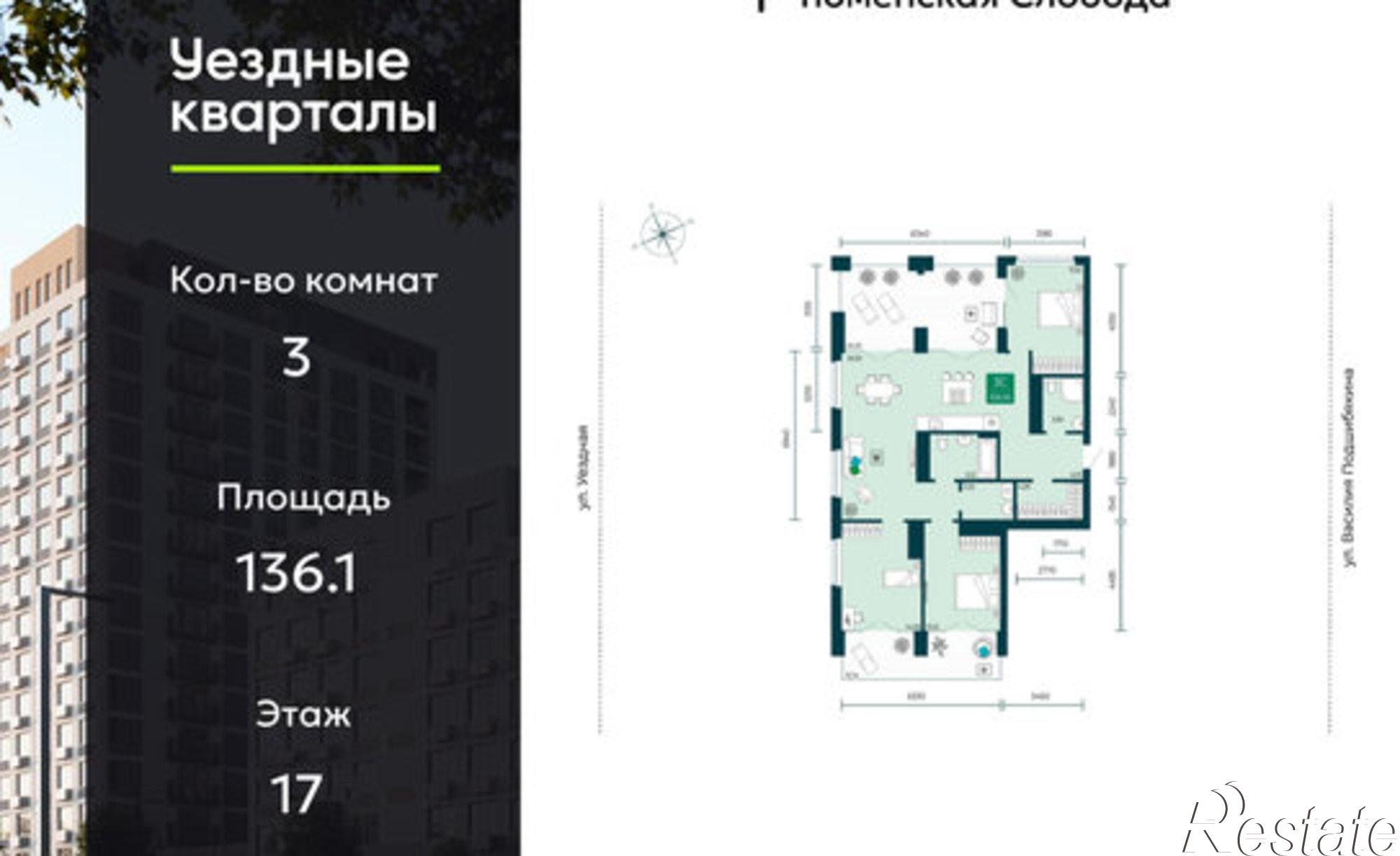 Купить квартиру за 15 970 000 рублей на улица Василия Подшибякина, 7