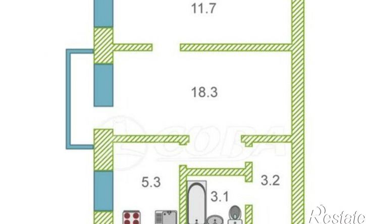 2-комн квартира улица 50 лет ВЛКСМ, 93,  д. 93
