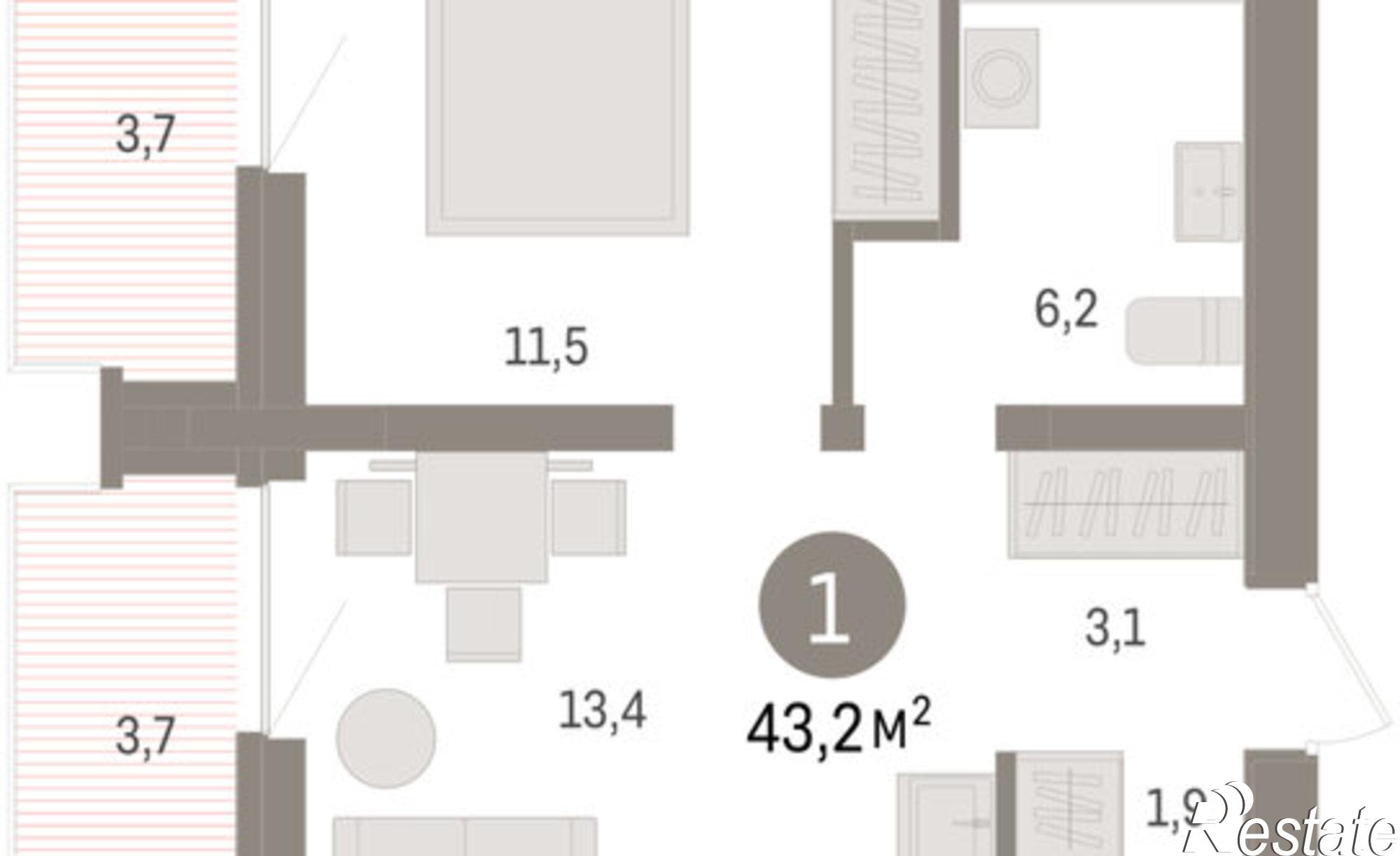Купить квартиру за 7 640 000 рублей на Причальная улица, 11