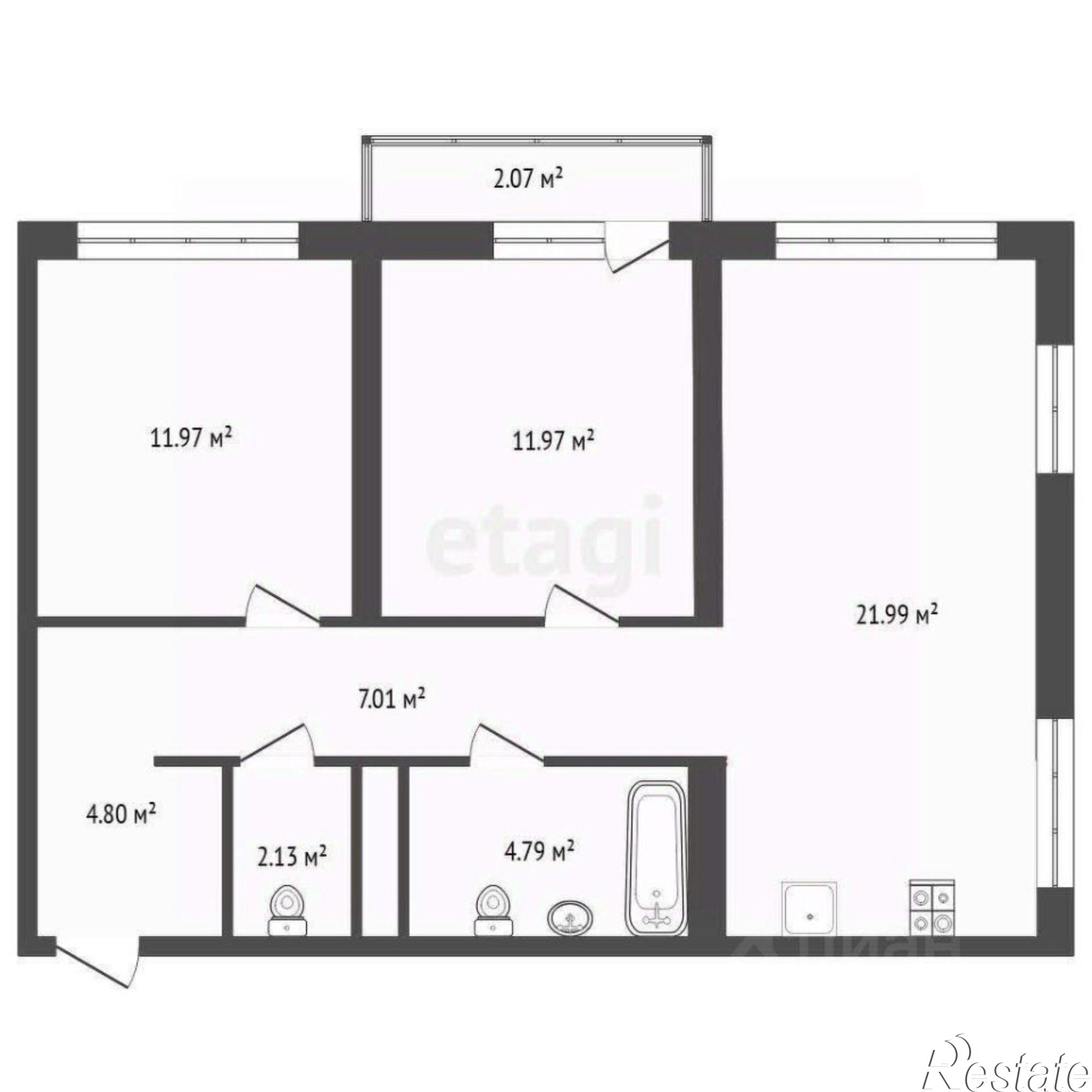 Купить квартиру за 7 550 000 рублей на Воронинская улица, 45
