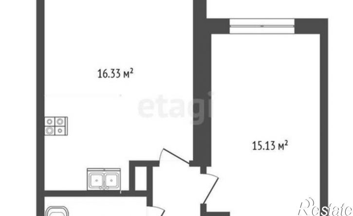 1-комн квартира в новом доме улица Бориса Прудаева, 7с2
