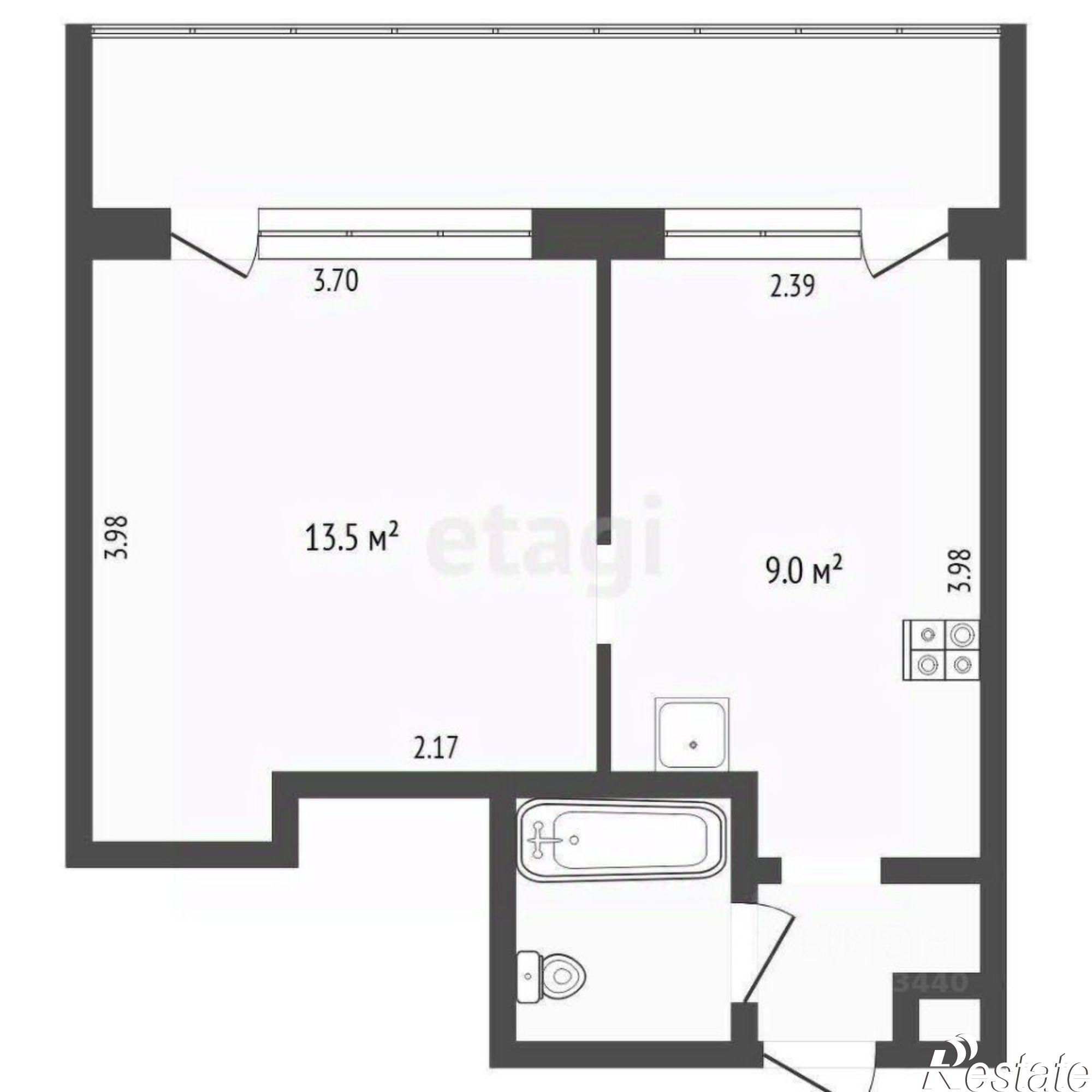 Купить квартиру за 2 600 000 рублей на ул Судостроителей, 38