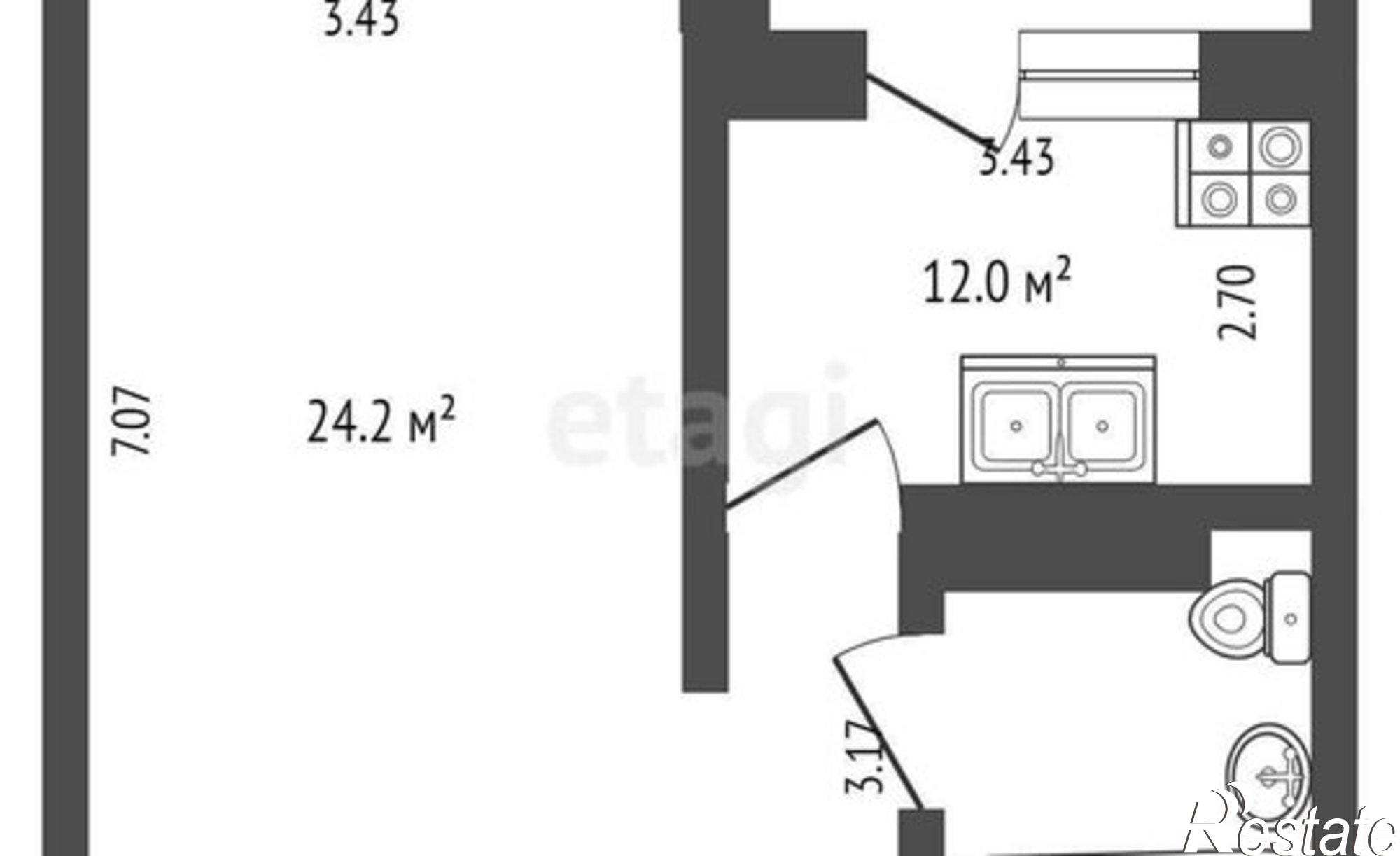 Купить квартиру за 5 800 000 рублей на ул Дмитрия Менделеева, 12 1