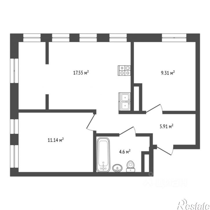 2-комн квартира улица Первооткрывателей, 14,  д. 14
